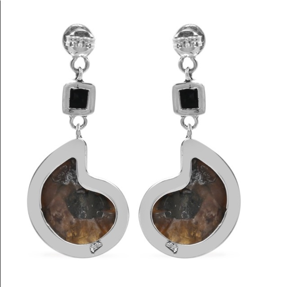 NWT Ammonite, Spinel & Rainbow Moonstone Earrings - Picture 4 of 7